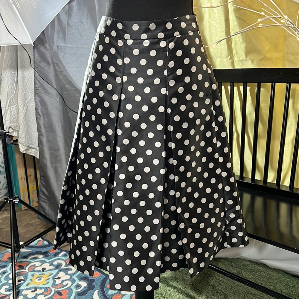 Nordstrom Halogen Polka Dot Pleated Skirt, Size 2P